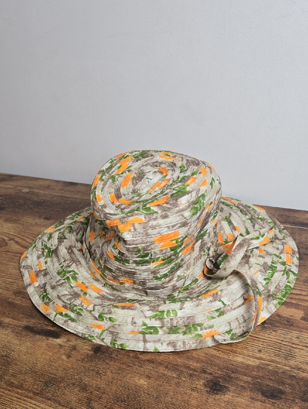 Vintage Gene Doris New York Large Brim Hat Garden Hat, Boho Garden Party Cottage - Picture 2 of 5